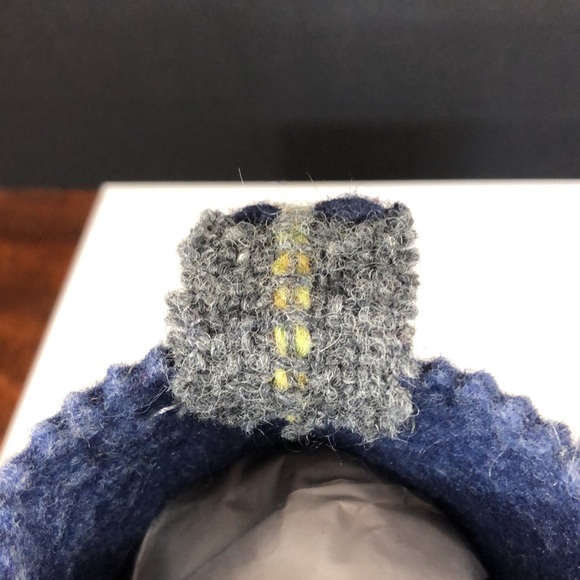 Maria La Rosa Mottled Navy Felt Wool Slippers Sz S - Picture 6 of 8